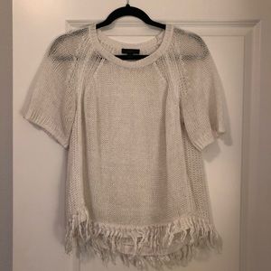 J.Crew knit short sleeved sweater w/ fringe bottom
